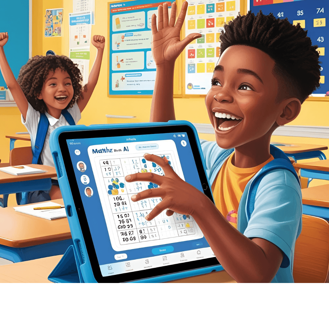 Students learning math with Mathz AI